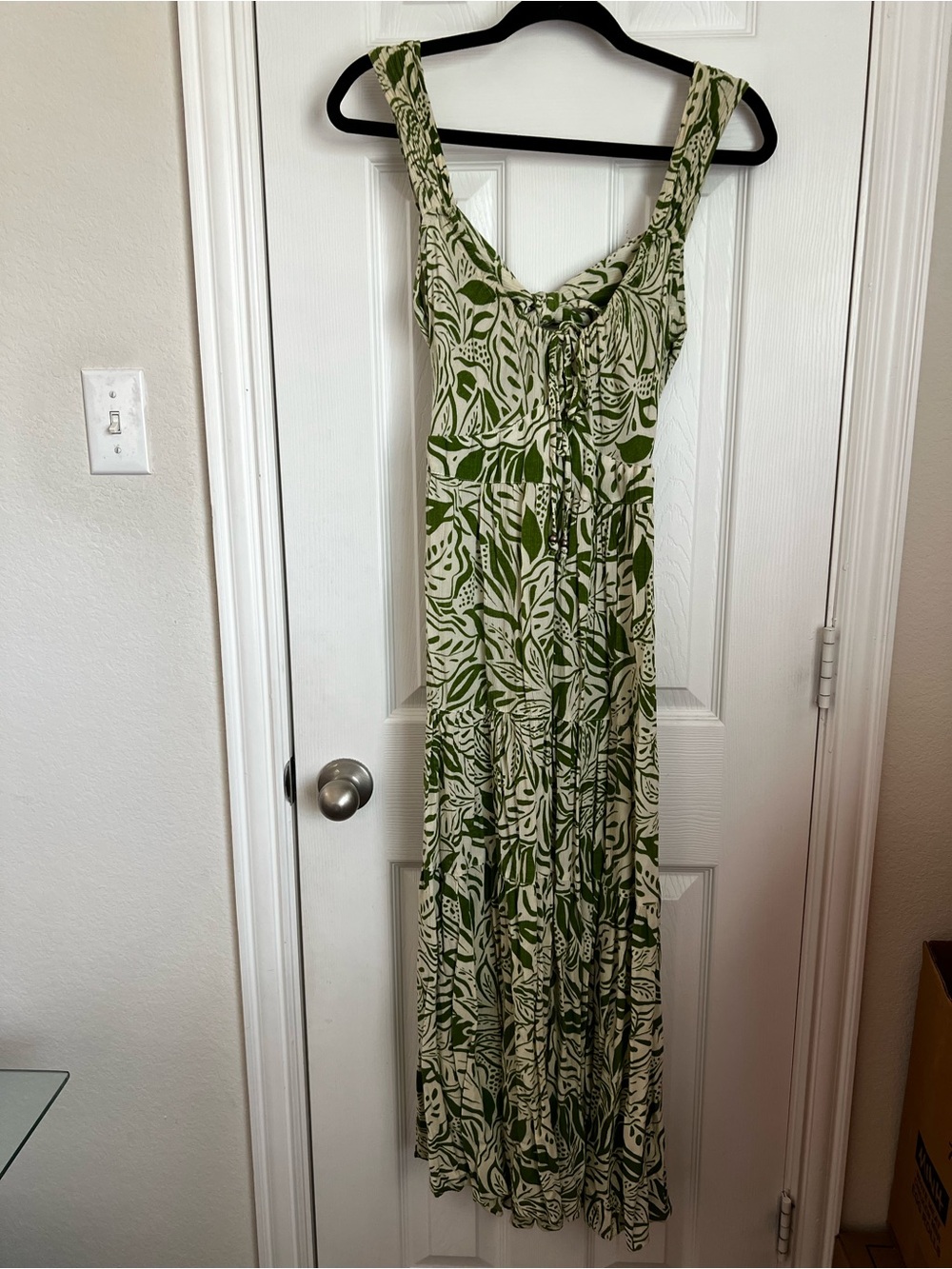 Angie Green and Cream Floral Maxi Dress